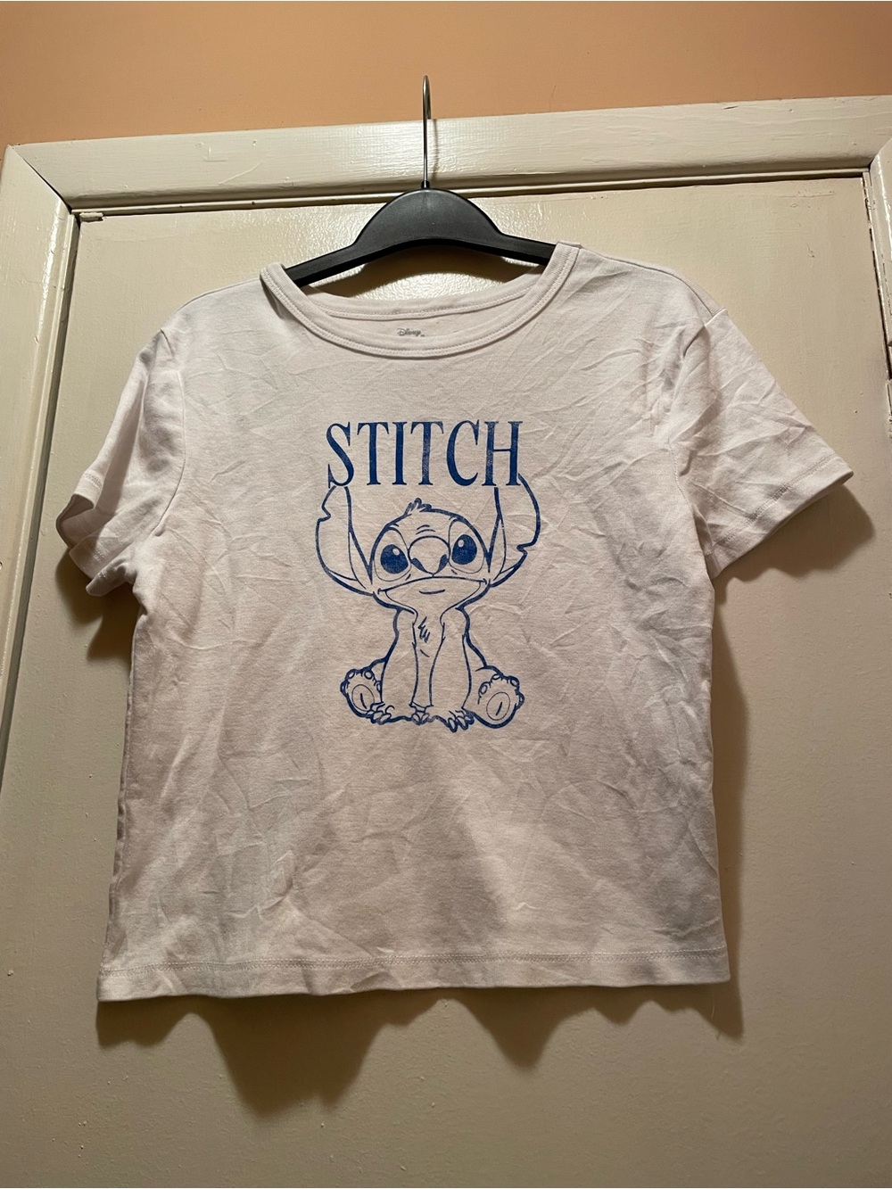 Disney Lilo & Stitch Crop T-Shirt White Short Sleeve Graphic Tee XL
